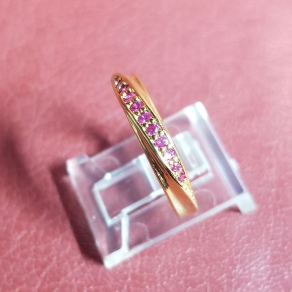 Elsie Wedding Band AAA Stellux CZ & Yellow Gold.   Size 6 only - Picture 11 of 13